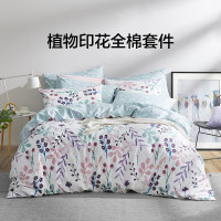 LOVO 乐蜗家纺 全棉四件套 静谧庭院 1.5米 床单款 （被套200*230cm）