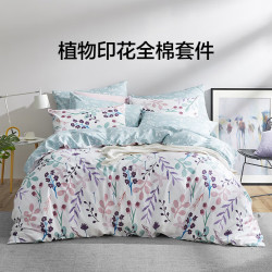 LOVO 乐蜗家纺 全棉四件套 静谧庭院 1.5米 床单款 （被套200*230cm）