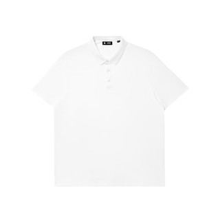 杰克·琼斯（JACK&JONES）男装夏季纯色全棉logo刺绣翻领直筒商务休闲短袖225206049 A06本白色 常规 L （180）