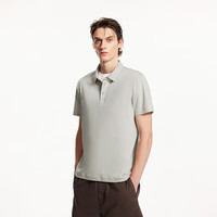杰克·琼斯（JACK&JONES）男装夏季纯色全棉logo刺绣翻领直筒商务休闲短袖225206049 C63晨雾灰 常规 2XL （190）