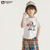 小猪班纳儿童套装中大童夏季短袖套装洋气时尚纯棉夏装男童女童两件套童装 T12短袖套装 170 cm