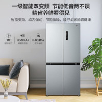 美的 480 十字四门对开多门冰箱家用 一级能效双变频风冷 无霜电冰箱 丨BCD-480WSPZM(E)