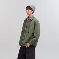 森马 Semir2025春季户外机能风外穿式衬衣肌理感翻领上衣宽松长袖衬衫男