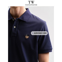 TeenieWeenie小熊男装简约POLO衫夏季休闲翻领宽松短袖T恤通勤男 180/XL A--浅蓝色