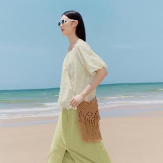 设计感开衩H型牛仔半裙通勤百搭半身裙女
