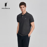 POLOWALK短袖POLO衫男式2025夏季经典时尚潮流翻领T恤上衣 190/3XL 国旗灰