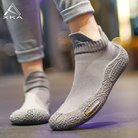 XKA 静音无声室内运动鞋超轻便防滑减震软底瑜伽跳绳跳操有氧减脂 沉稳灰（包裹液态底） 42-43码