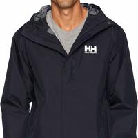 哈雷汉森Helly Hansen 男式 滑雪夹克 Seven J 防水防风透气雨衣 Helly Tech 保护 防水透气 快干内衬 可调节帽子 可调节袖口 下摆收紧绳 596 Navy 尺码Small
