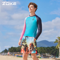 洲克男士泳衣分体长袖防晒zoke游泳浮潜温泉度假速干大码冲浪套装