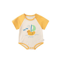 嘟嘟家【清】婴儿哈衣夏季宝宝童装男童罩衣洋气女童连体衣小 粉色 66cm