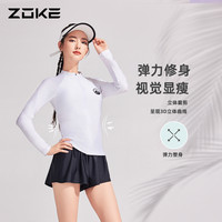 洲克保暖泳衣女长袖分体游泳衣zoke显瘦女士泡温泉女款防晒泳装