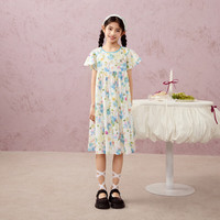 马骑顿（MQD）女童夏季休闲甜美碎花裙子亲肤舒适中大童连衣裙 花色 140