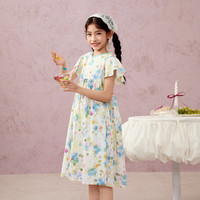 马骑顿（MQD）女童夏季休闲甜美碎花裙子亲肤舒适中大童连衣裙 花色 110