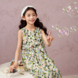 马骑顿 女童夏季休闲碎花裙甜美舒适穿搭中大童连衣裙 花色 130
