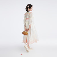 马骑顿（MQD）【汉服】MQD女大童24夏旅游甜美表演国风连衣裙 粉红 140 cm