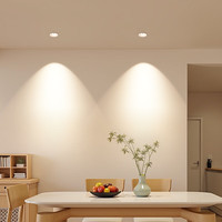 雷士（NVC）LED筒灯未来光防眩射灯嵌入式无主灯天花客厅过道全光谱护眼 无界未来光-黑杯全光谱-7W暖白