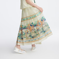 马骑顿（MQD）【新中式】MQD女大童24夏国风演出旅游半身裙马面裙 花色 150 cm