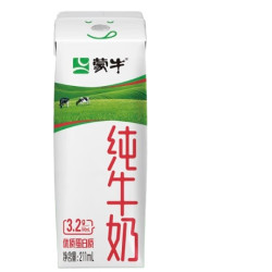蒙牛 纯牛奶 全脂灭菌乳康美笑脸包211mL×10包（京东定制）礼盒装
