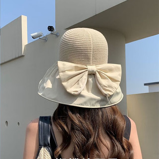 衣起纤手帽子女春夏季出游遮阳防晒渔夫帽遮脸黑胶太阳帽子 【可收纳款】