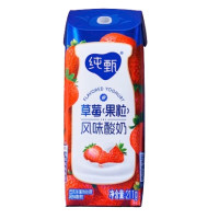 蒙牛 纯甄草莓果粒风味酸奶笑脸包 211g×10