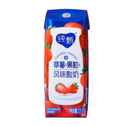 蒙牛 纯甄草莓果粒风味酸奶笑脸包 211g×24