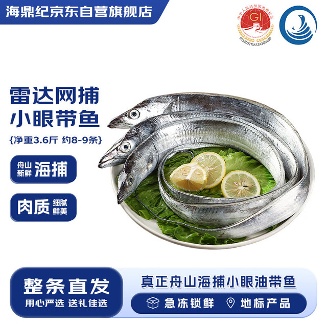 海鼎纪 舟山小眼带鱼礼盒 年货礼盒 1.8kg 约8条 生鲜鱼类 源头直发