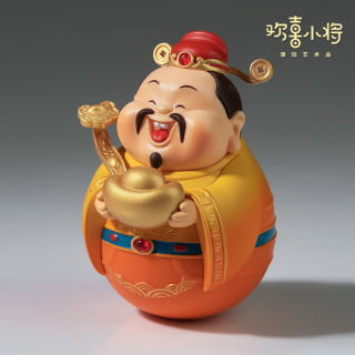 欢喜小将钟馗弥勒月老财神关公 开运好物 解压不倒翁 桌面摆件 财爷关公不倒翁套装