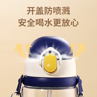 迪士尼儿童水杯带吸管耐高温tritan塑料水壶夏季男女小防摔杯子 蓝色米奇 520ml