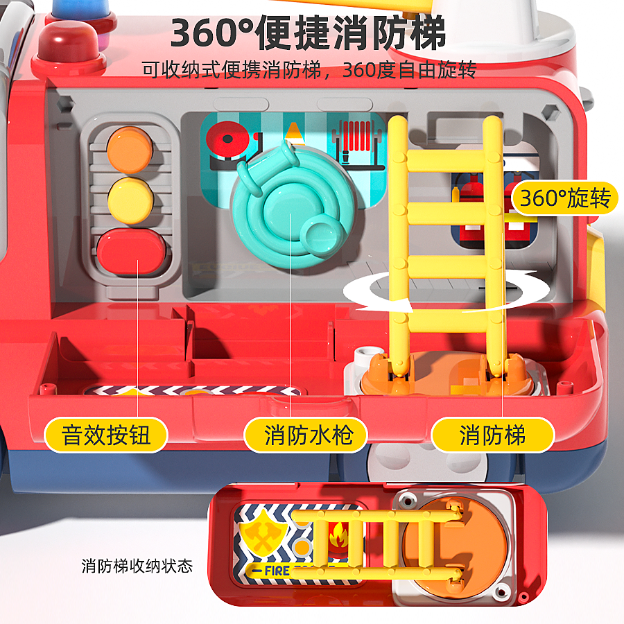 儿童玩具过家家救护车消防车宝宝早教蒙氏益智玩具