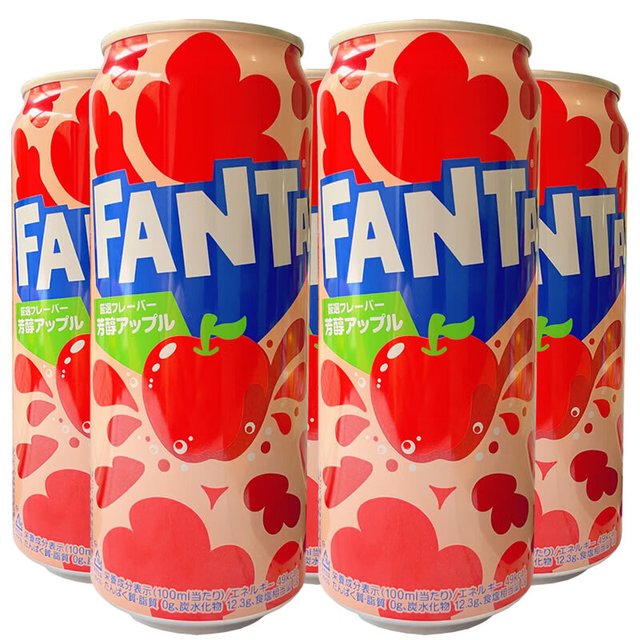 芬达 可口可乐（Fanta） 芳醇苹果碳酸饮料日本进口500ml*24瓶原箱