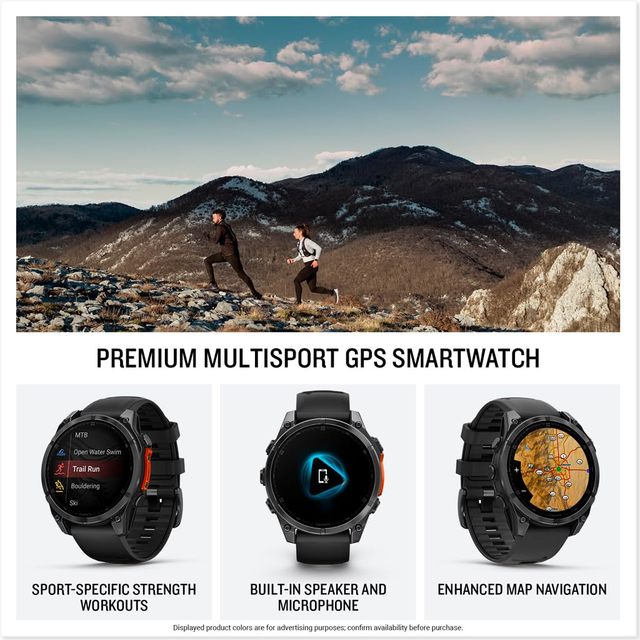 移动专享：佳明 智能手表 GPS fēnix® 8 – 47 mm a04806 暗灰色搭配黑色表带