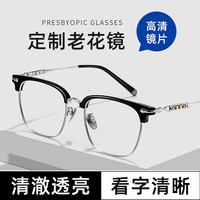 移动端、京东百亿补贴：蔡司 旗下老花镜镜片 配高清男品牌防蓝光中老年老人+钛架镜框一副 +100度到+400度可配散光