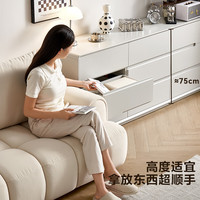 全友(QUANU)家居斗柜卧室床尾收纳客厅储物玄关柜子餐厅边柜靠墙五斗橱柜家具 【灰白】0.8m五斗柜