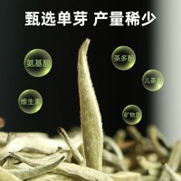 滇湘茶叶 2024年白毫银针白茶特级头采云南白茶 明前嫩芽芽尖新茶春茶 2024白毫银针 100g*1罐