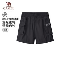 CAMEL骆驼工装裤短裤女速干春夏季机能风宽松直筒休闲五分裤运动短裤
