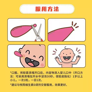  维生素AD滴剂 一岁以上下 防治佝偻病夜盲症用于防治维生素A及D缺乏症ad滴剂维生素 1盒一岁以下48粒装