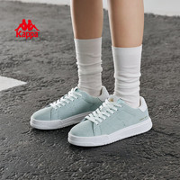 Kappa卡帕背靠背厚底板鞋男春夏轻便小白鞋运动德训鞋子男 冰山蓝  38 冰山蓝/经典白