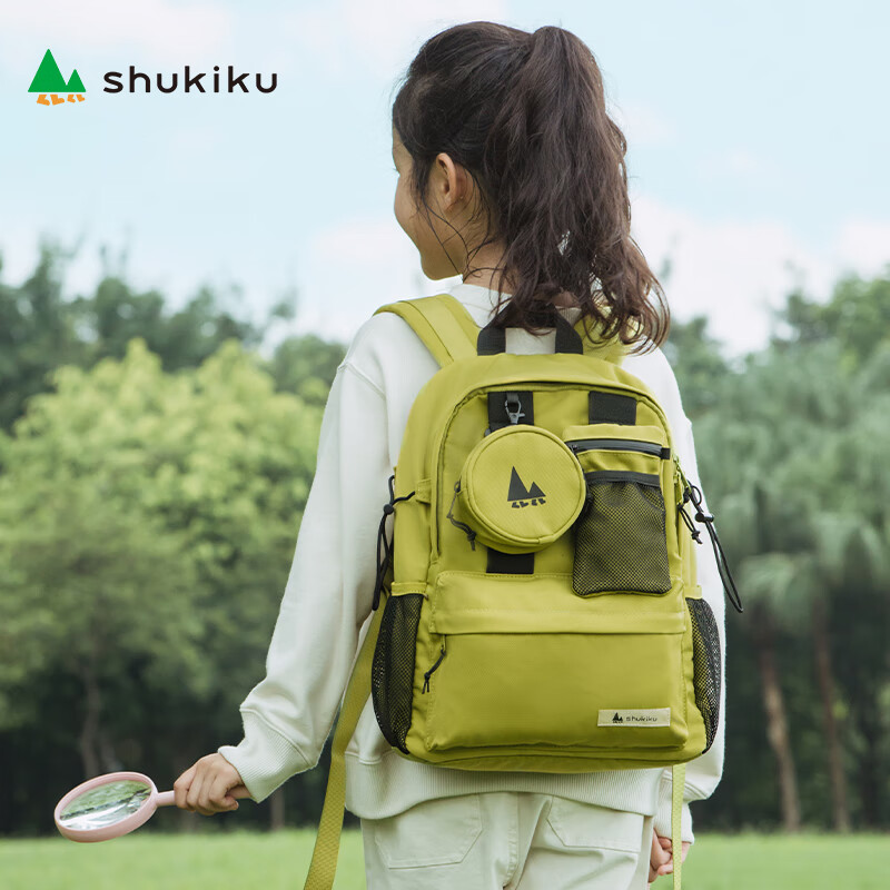 SHUKIKU幼儿园书包男女童小趣味组合双肩背包 橡果绿色 L