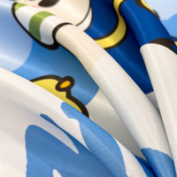 索隆可水洗大版印花冰丝凉席冰丝席碳光冰丝软凉席床笠凉席三件套 SYF.飞行员-蓝-平铺 150*200cm/三件套