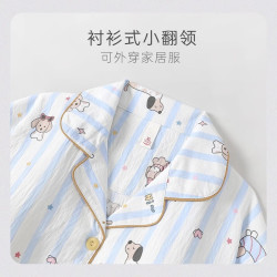 宫蝶 腊肠狗睡衣女三件套夏季短袖长裤可外穿卡通家居服 腊肠狗三件套（不可拆卸胸垫） M （80-100斤）