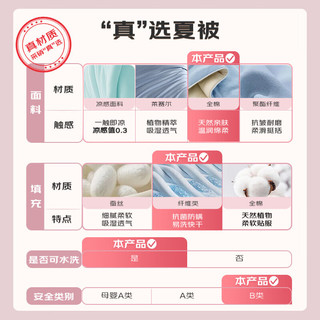 富安娜 馨而乐100%纯棉被子三件套 小清新空调被夏凉被 单人被
