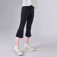 笛莎（DEESHA）童装儿童女童打底裤2025夏季中大童弹力舒适瑜伽喇叭裤 黑色 165