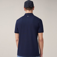 七匹狼短袖T恤  夏季男士休闲男装翻领T 102(深蓝)	 4XL 190/104A