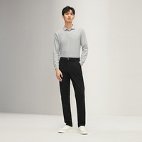 柒牌休闲裤男春夏2025商务百搭男士修身直筒长裤【针织弹力】 黑色 31