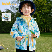 巴拉巴拉童装儿童外套男童女童2025春装百搭户外两件套上衣潮 红色调00366