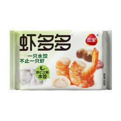 三全 虾多多虾仁三鲜水饺400g*1袋 虾饺早餐食品速冻饺子蒸饺煎饺