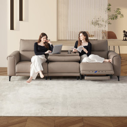 乐至宝 LAZBOY 真皮零靠墙功能沙发客厅左电动带翻倒几677蓝【30天发】