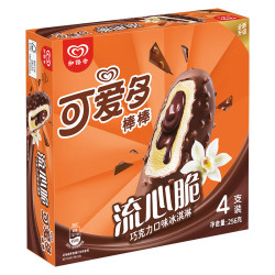 可爱多 棒棒流心脆巧克力口味冰淇淋 4支*64g 冰淇淋