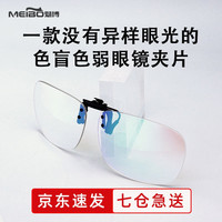 魅博 红绿色盲眼镜色弱眼镜专用透明近视度数一体镜夹片男女通用 外观透明