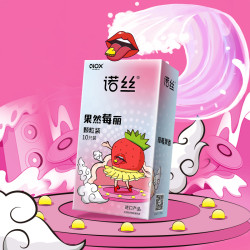 诺丝 草莓水果味避孕套香 超薄情趣型套 男女用套套颗粒